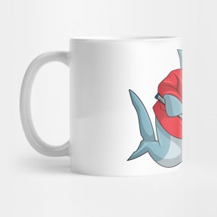 Shark at Ice hockey with Ice hockey stick Mug